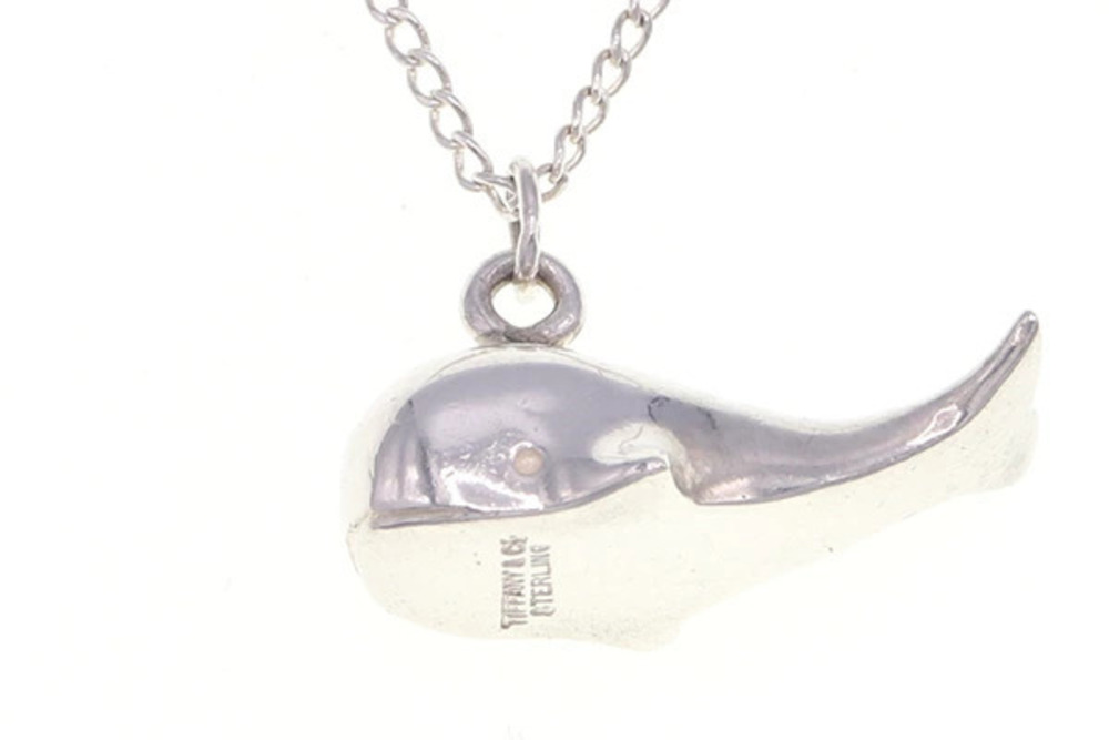 Tiffany Co Whale Pendant Necklace Sterling Silver